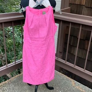 Taylor brand barbiecore pink fitted structured sleeveless Spring mini dress, 6